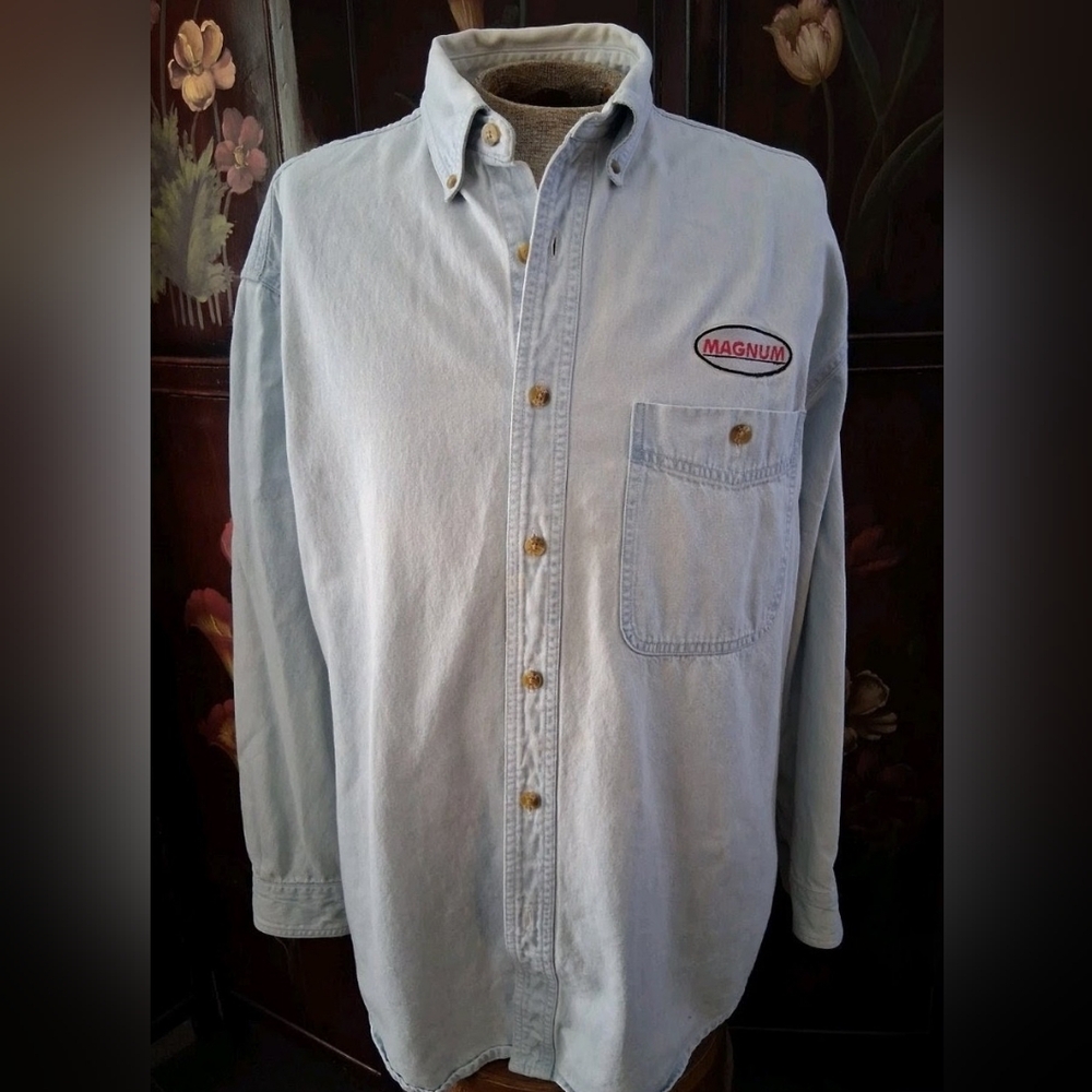 Magnum Light Blue Men's Casual Button Down Shirt
